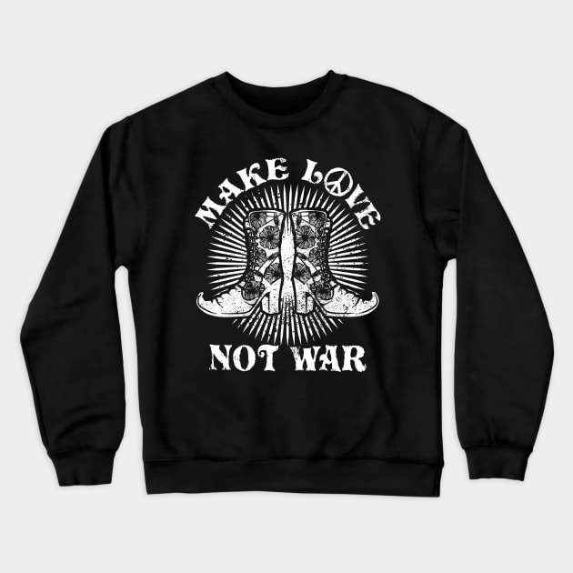 Make Love Not War Peace Vintage Pray For Israel Crewneck Sweatshirt by PunnyPoyoShop